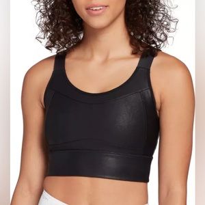 CALIA NWT Women's Sculpt Leather Seamed Long Line Bra XS